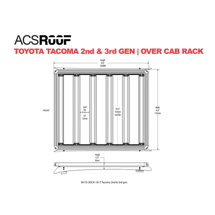 Leitner Designs ACS ROOF | Over Cab Platform Rack for Toyota TACOMA GEN 2&3