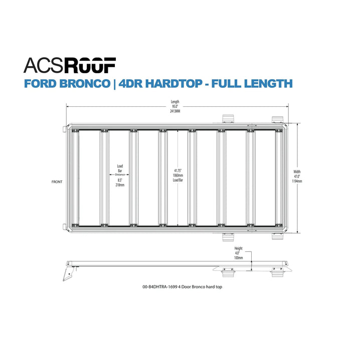 Leitner Designs ACS ROOF | Over Cab Platform Rack for FORD BRONCO