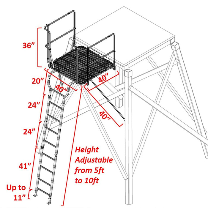 Elevators Adjustable Ladder Platform — Ironclad Sentry