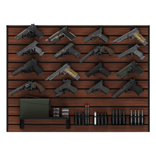 Hold Up Displays HD109 16 Pistol Gun Wall Bundle