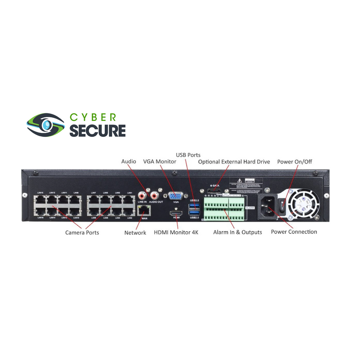 BackStreet Surveillance (CSKit32-B-4K) 32 Bullet Style Zoom Security Camera System