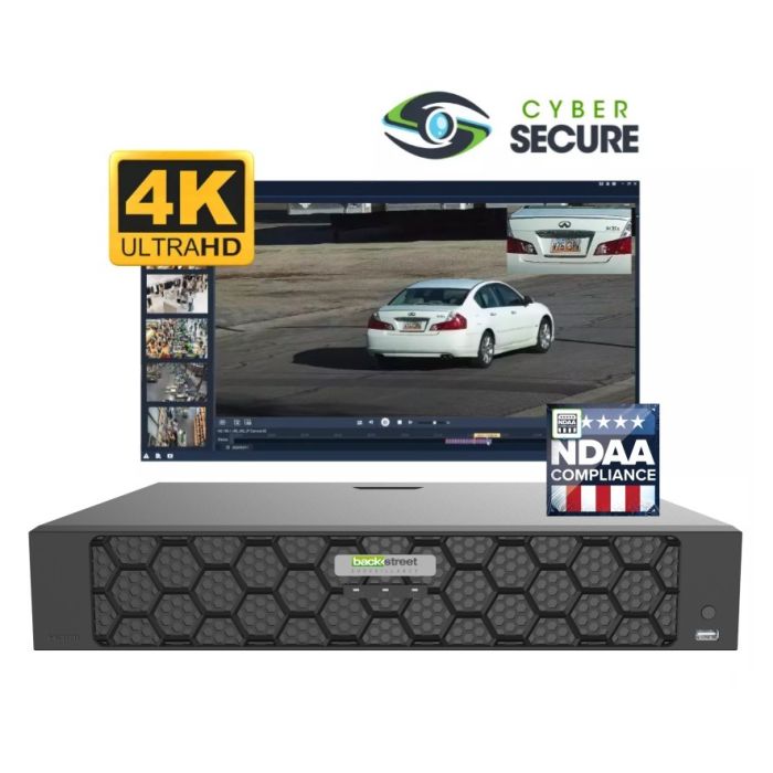 BackStreet Surveillance (CS32-4K) 32 Channel Security NVR, NDAA Certified, Advanced AI