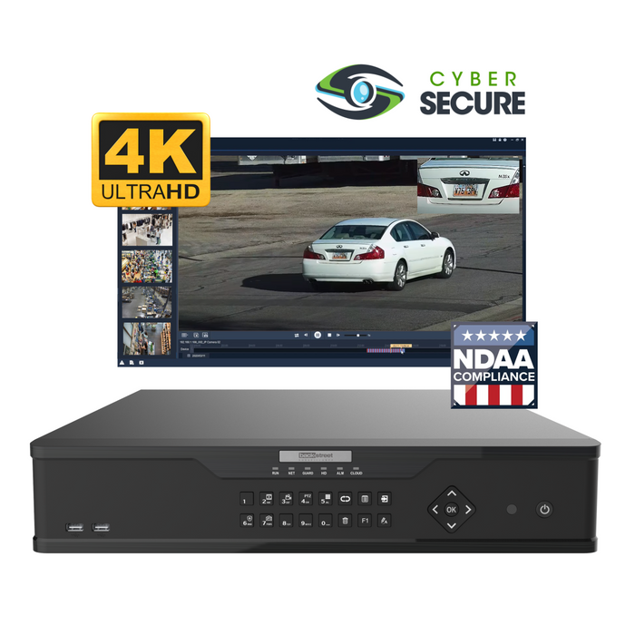 BackStreet Surveillance (CS64-4K) 64 Channel Security NVR, NDAA Certified, Advanced AI