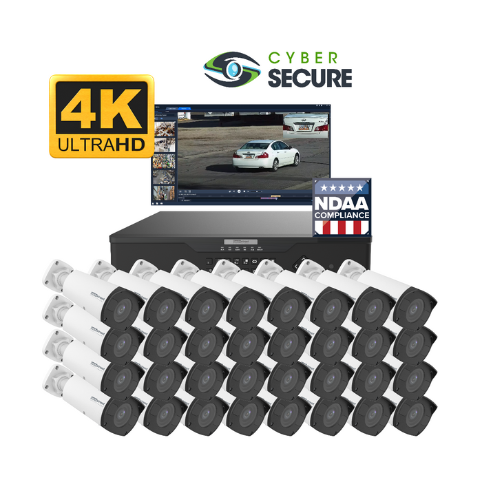 BackStreet Surveillance (CSKit32-B-4K) 32 Bullet Style Zoom Security Camera System