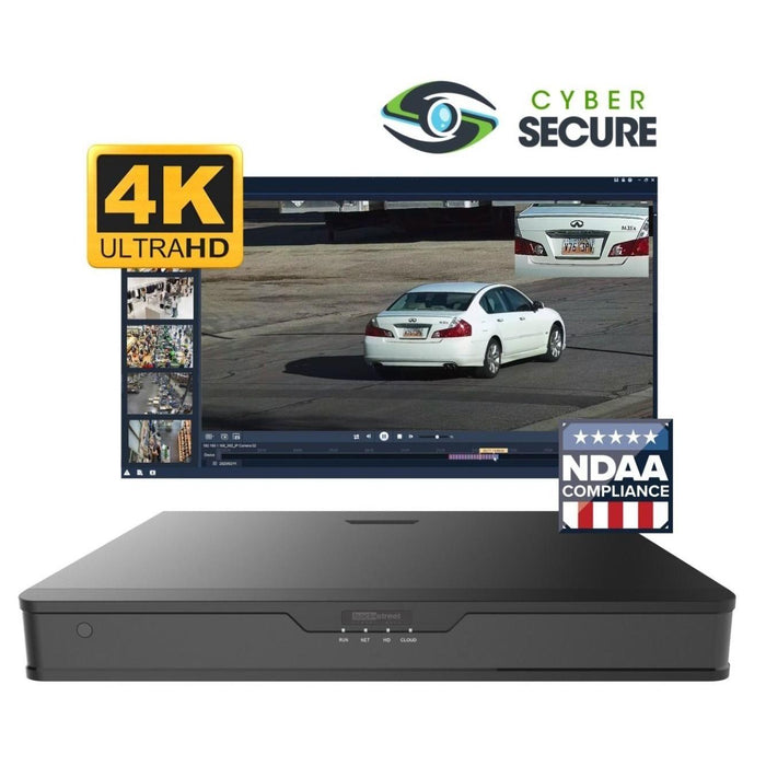 BackStreet Surveillance (CS4-4K) NDAA Certified 4 Channel Security NVR, 4K, Advanced AI
