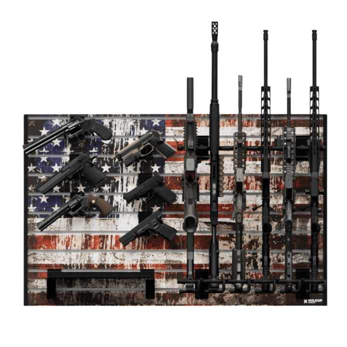 Hold Up Displays HD93 American Flag Gun Wall Bundle — Ironclad Sentry