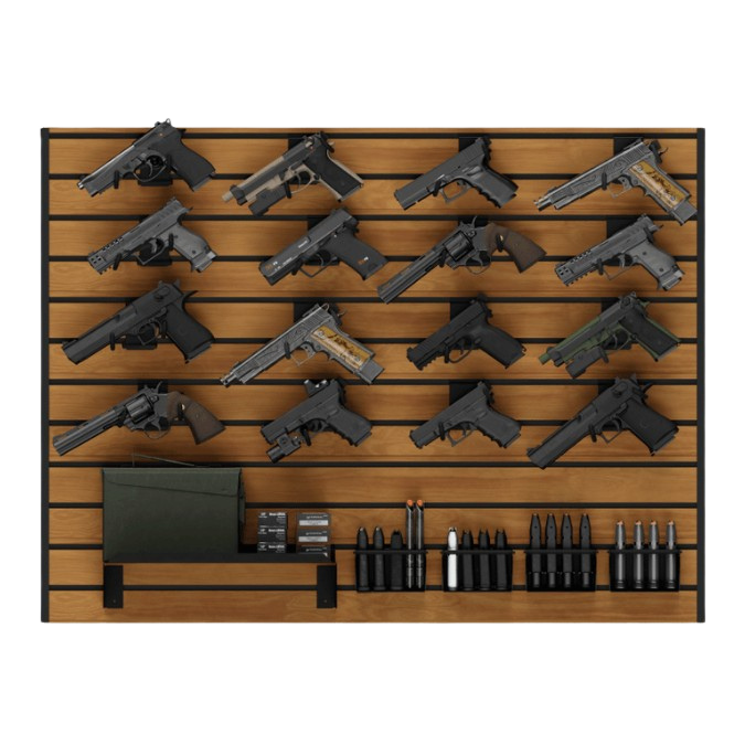 Hold Up Displays HD109 16 Pistol Gun Wall Bundle