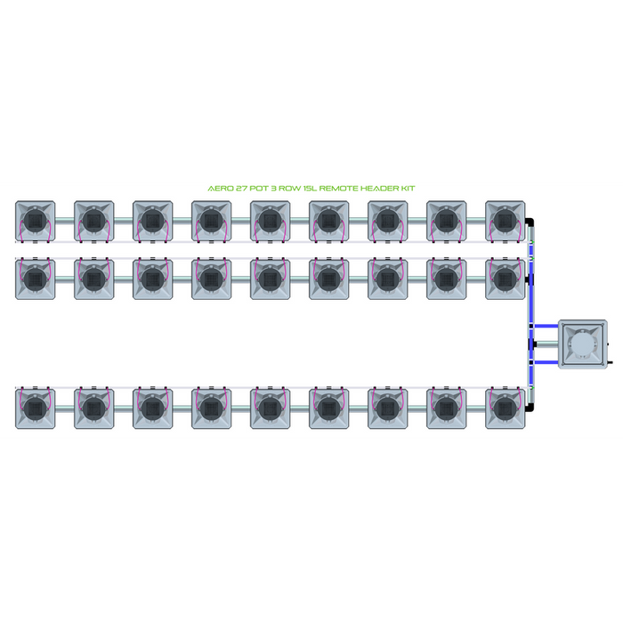 Alien Hydroponics AERO 30 Pot 3 Row Kit