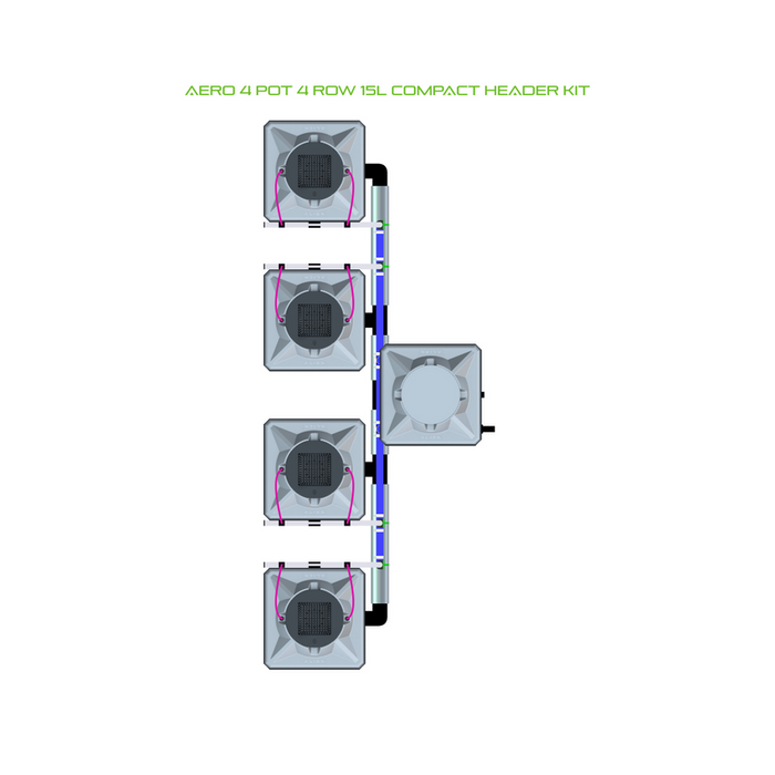 Alien Hydroponics AERO 4 Pot 4 Row Kit