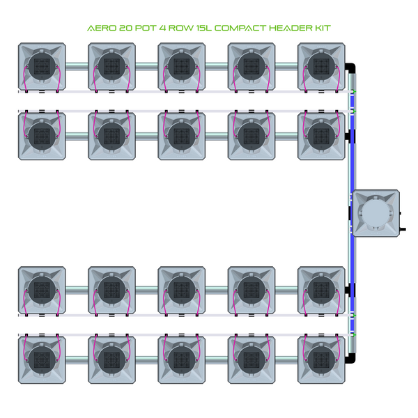 Alien Hydroponics AERO 20 Pot 4 Row Kit