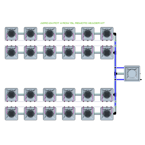 Alien Hydroponics AERO 24 Pot 4 Row Kit