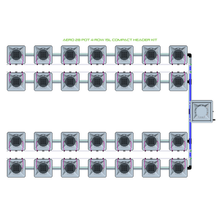 Alien Hydroponics AERO 28 Pot 4 Row Kit