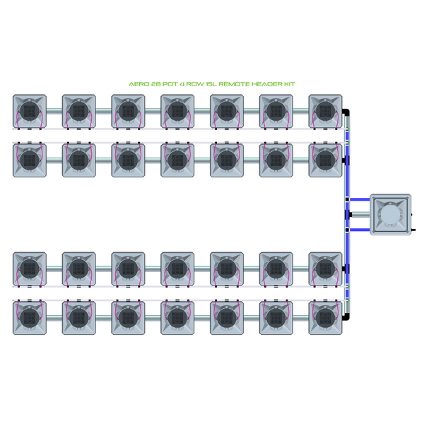 Alien Hydroponics AERO 28 Pot 4 Row Kit