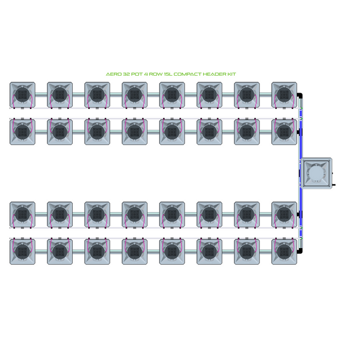 Alien Hydroponics AERO 32 Pot 4 Row Kit