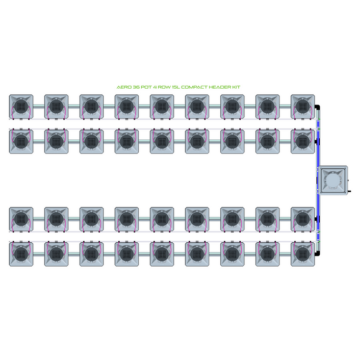 Alien Hydroponics AERO 36 Pot 4 Row Kit