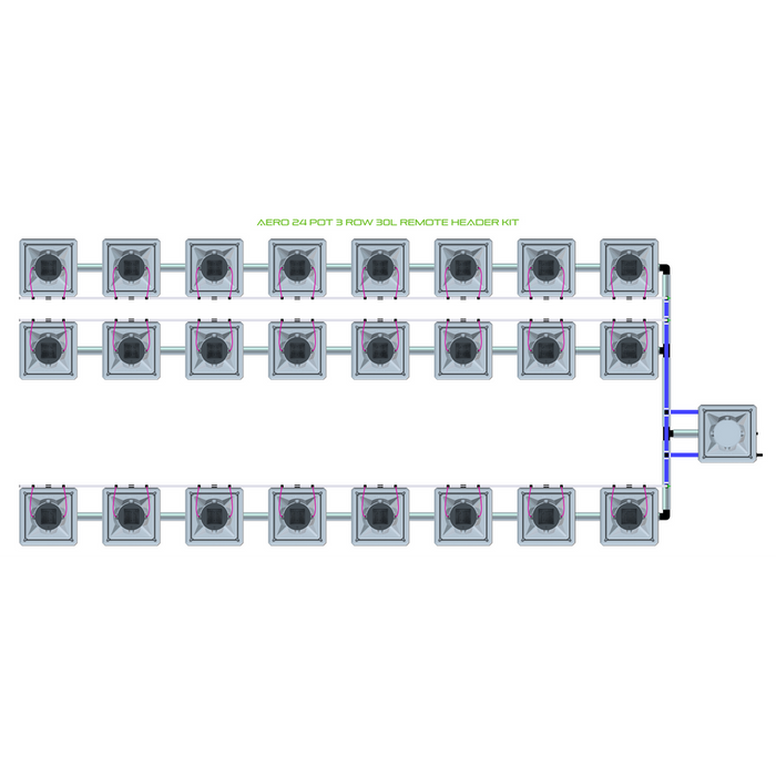 Alien Hydroponics AERO 24 Pot 3 Row Kit