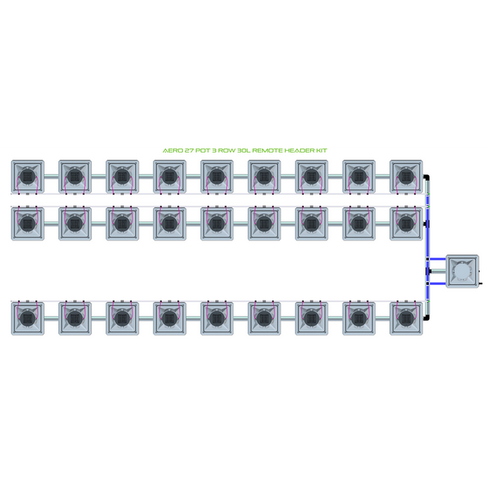 Alien Hydroponics AERO 30 Pot 3 Row Kit