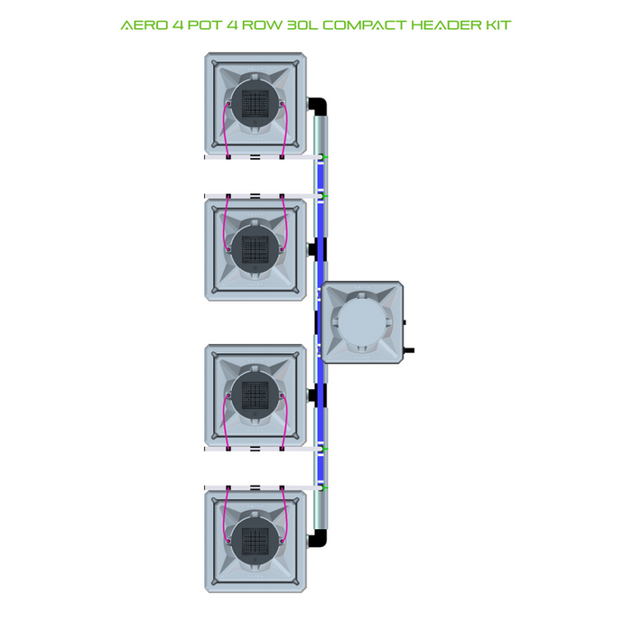 Alien Hydroponics AERO 4 Pot 4 Row Kit