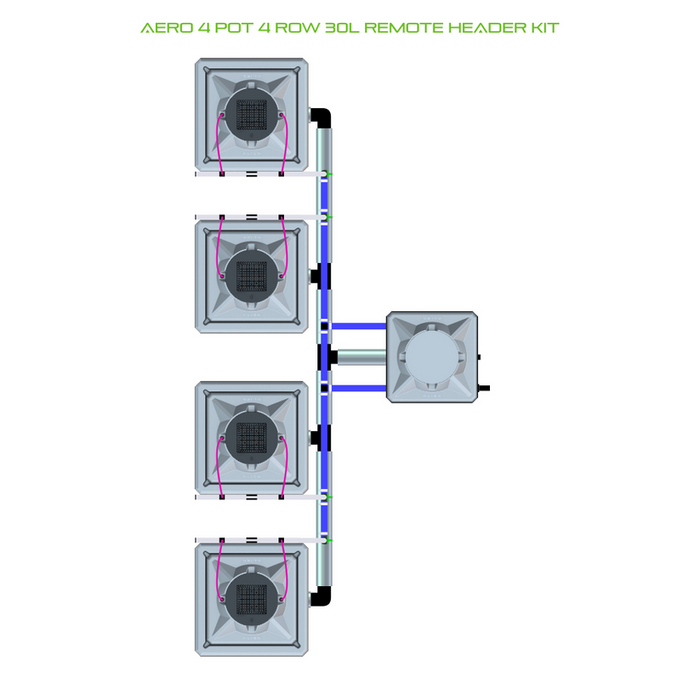 Alien Hydroponics AERO 4 Pot 4 Row Kit