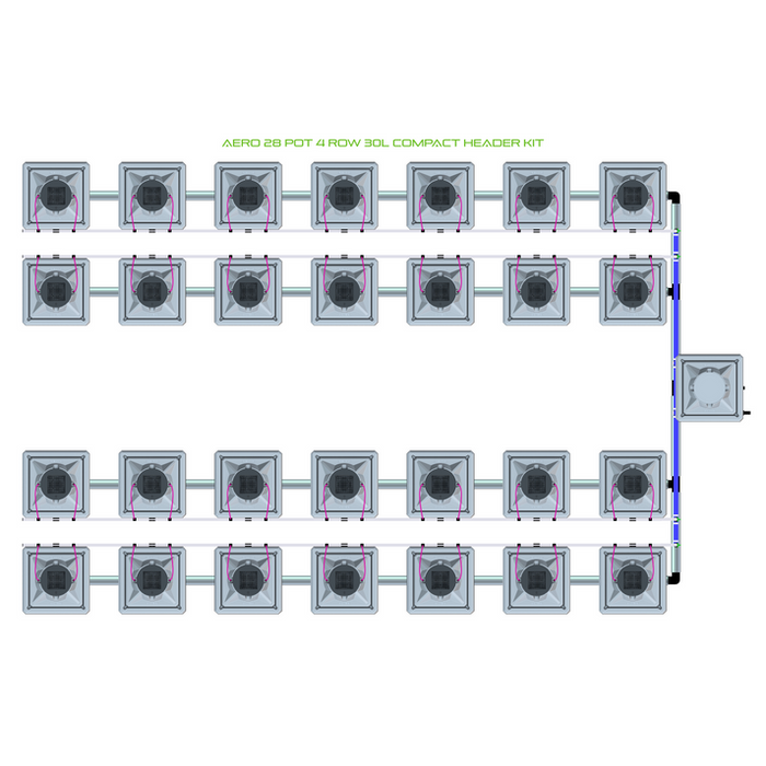 Alien Hydroponics AERO 28 Pot 4 Row Kit