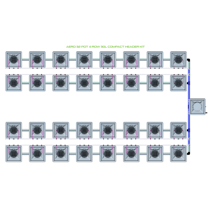 Alien Hydroponics AERO 32 Pot 4 Row Kit