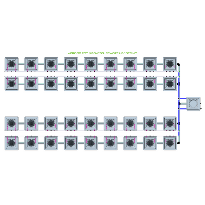 Alien Hydroponics AERO 36 Pot 4 Row Kit