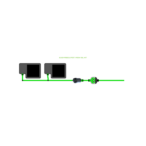 Alien Hydroponics EasyFeed 2 Pot 1 Row Kit