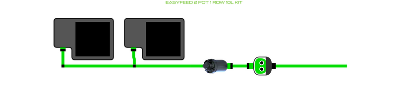 Alien Hydroponics EasyFeed 2 Pot 1 Row Kit