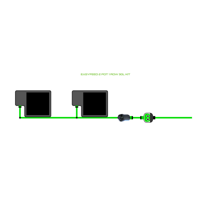 Alien Hydroponics EasyFeed 2 Pot 1 Row Kit