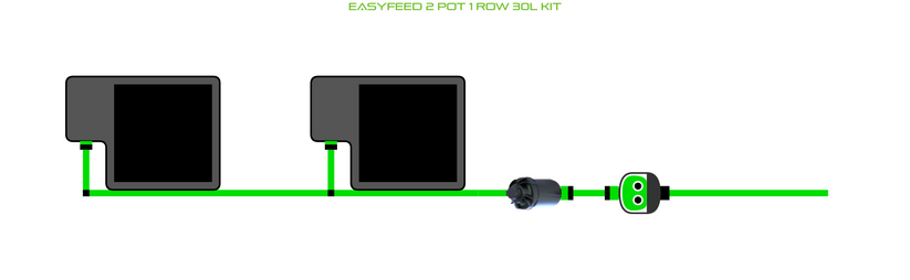 Alien Hydroponics EasyFeed 2 Pot 1 Row Kit