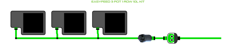 Alien Hydroponics EasyFeed 3 Pot 1 Row Kit