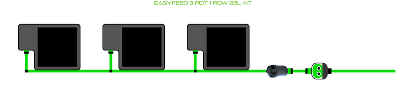 Alien Hydroponics EasyFeed 3 Pot 1 Row Kit