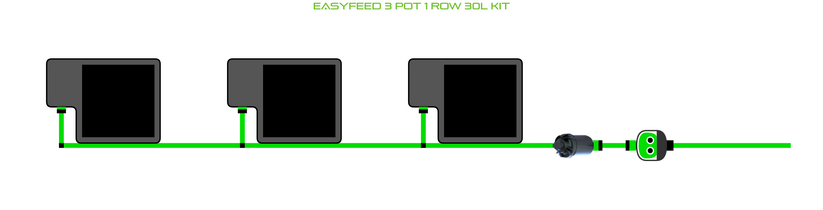 Alien Hydroponics EasyFeed 3 Pot 1 Row Kit