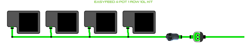 Alien Hydroponics EasyFeed 4 Pot 1 Row Kit