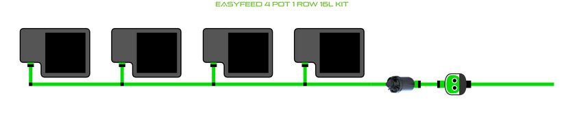 Alien Hydroponics EasyFeed 4 Pot 1 Row Kit