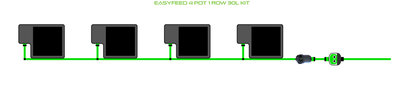 Alien Hydroponics EasyFeed 4 Pot 1 Row Kit