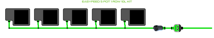 Alien Hydroponics EasyFeed 5 Pot 1 Row Kit