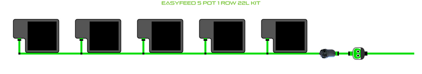 Alien Hydroponics EasyFeed 5 Pot 1 Row Kit