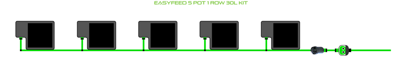 Alien Hydroponics EasyFeed 5 Pot 1 Row Kit