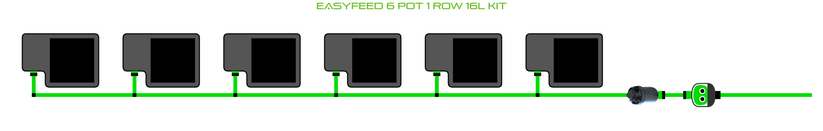 Alien Hydroponics EasyFeed 6 Pot 1 Row Kit