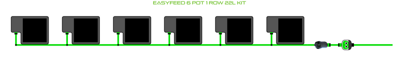 Alien Hydroponics EasyFeed 6 Pot 1 Row Kit