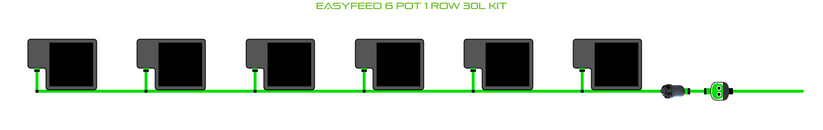 Alien Hydroponics EasyFeed 6 Pot 1 Row Kit