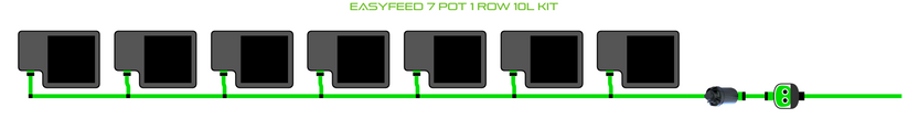 Alien Hydroponics EasyFeed 7 Pot 1 Row Kit