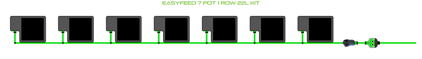 Alien Hydroponics EasyFeed 7 Pot 1 Row Kit