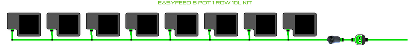 Alien Hydroponics EasyFeed 8 Pot 1 Row Kit