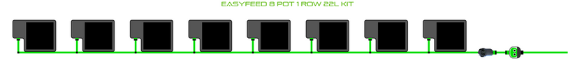 Alien Hydroponics EasyFeed 8 Pot 1 Row Kit