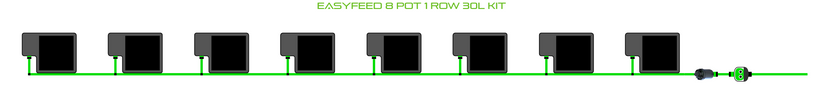 Alien Hydroponics EasyFeed 8 Pot 1 Row Kit