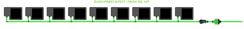 Alien Hydroponics EasyFeed 9 Pot 1 Row Kit