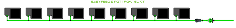 Alien Hydroponics EasyFeed 9 Pot 1 Row Kit