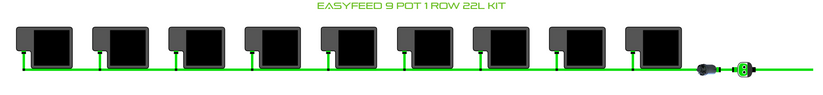 Alien Hydroponics EasyFeed 9 Pot 1 Row Kit